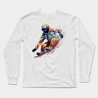Snowboard Sport Game Champion Competition Abstract Long Sleeve T-Shirt